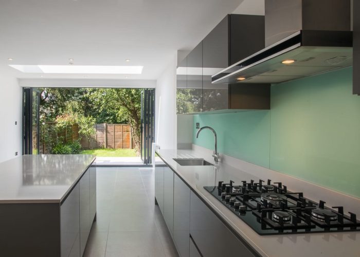 Refurbished Kitchen Showing Sinks and Taps