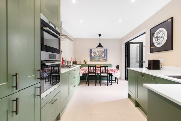 new kitchen with bespoke cabinets and painting (3)